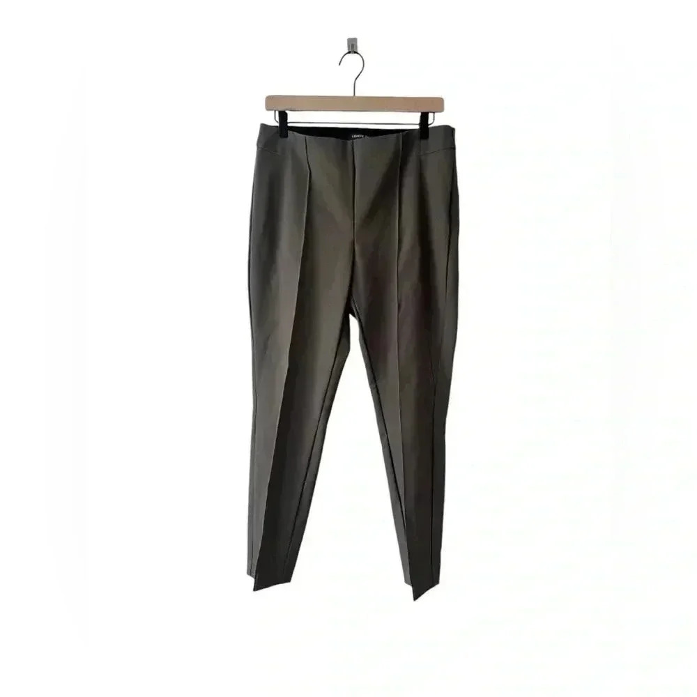 Lafayette 148 New York Gramercy Slim Ankle Pants Taupe Size 10 Career Stretch